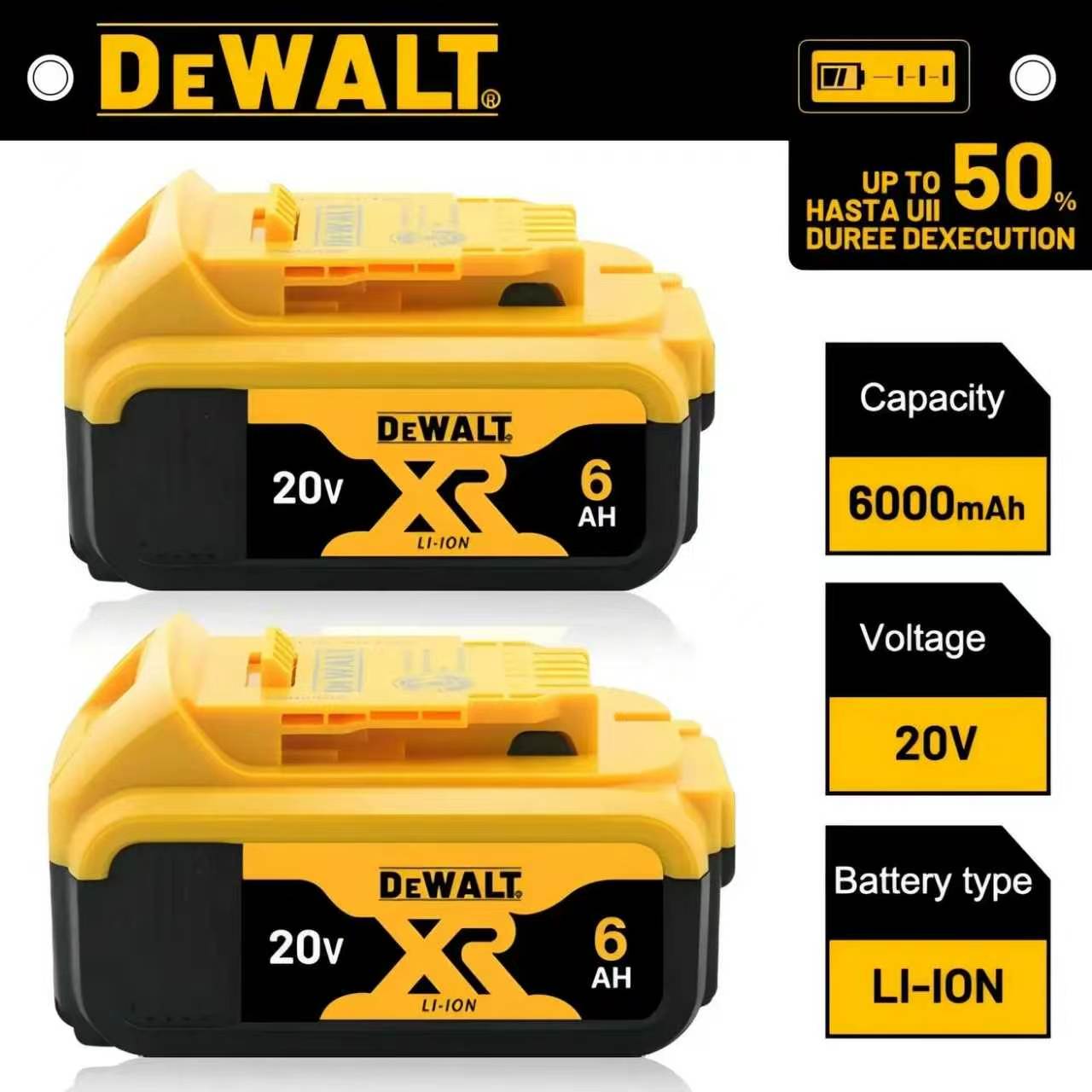 Dewalt Power Tools Xr - Batterie DeWALT XR 100% originale 18V/20V/60V